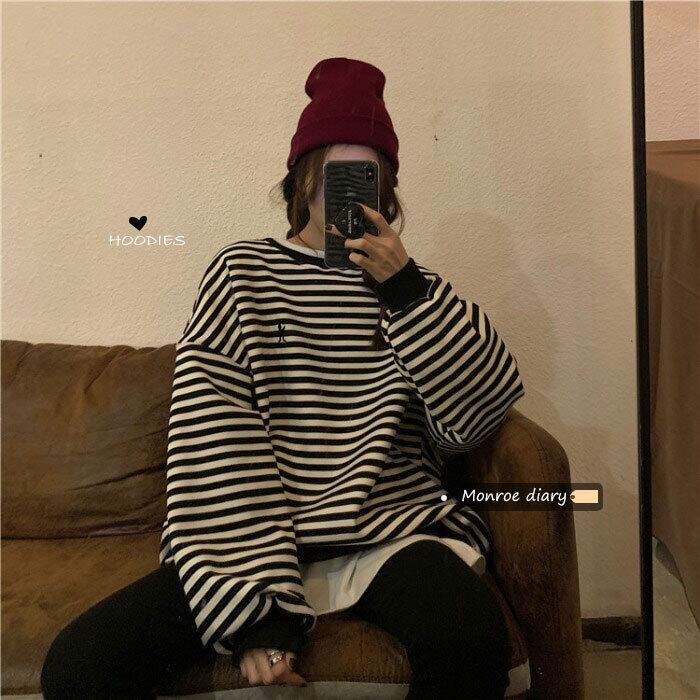 セーター スタイルルーズストライプジャケット トップス ロング モンロー6912811298