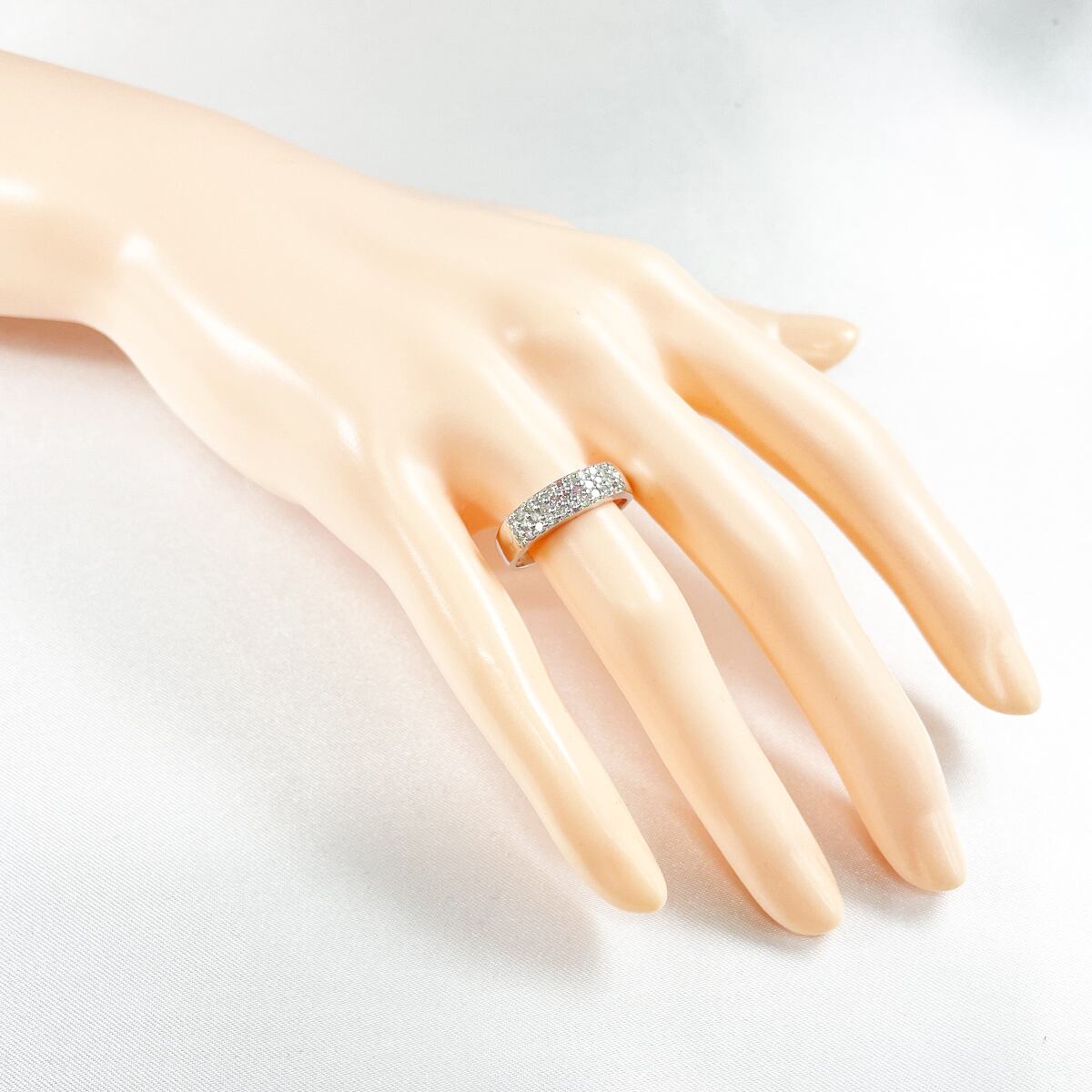 K18WG 天然ピンクダイヤモンド 天然ダイヤモンド 0.33ct パヴェリング 