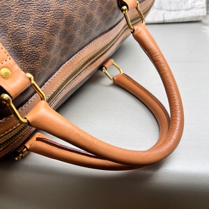 CELINE セリーヌ マカダム レザー ボストンバッグ ブラウン A-13719