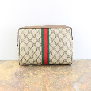 .OLD GUCCI SHERRY LINE GG PATTERNED CLUTCH BAG MADE IN ITALY/オールドグッチシェリーラインGG柄クラッチバッグ 2000000064338