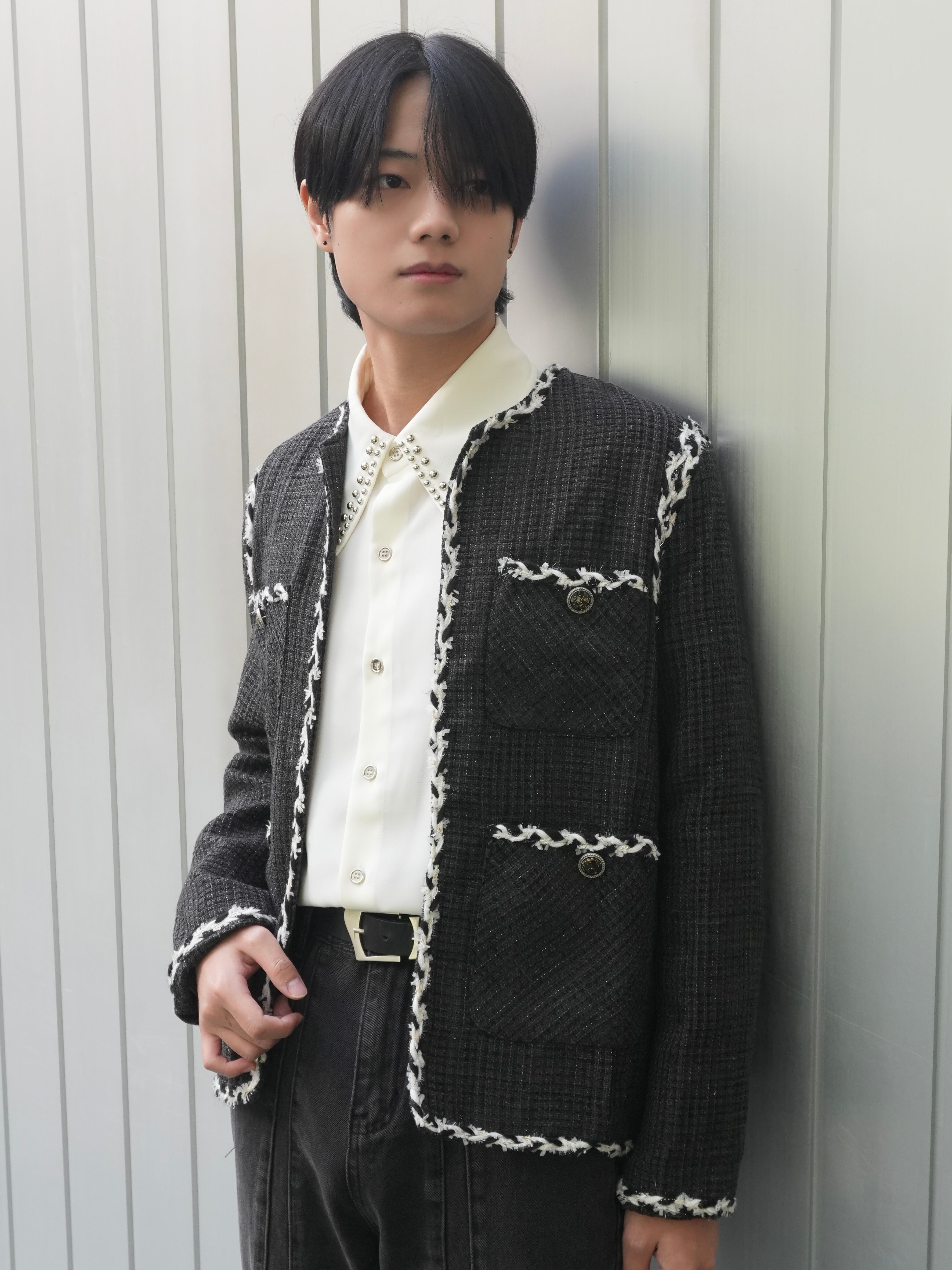 ALUDE SELECT】short lame design tweed jacket | 【ALUDE】韓国メンズ