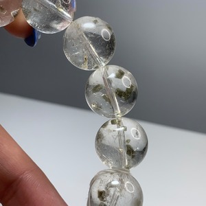 鑑別書付き・大玉☆グリーンマイカインクォーツ ブレスレット