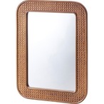 ミラー MR-811BR MR-811NA 鏡 ラタン ミニキャビネット 小さめ 小さい 韓国インテリア かわいい おしゃれ ブラウン ナチュラル リビング 洋室 和室 玄関 置き型 壁掛け