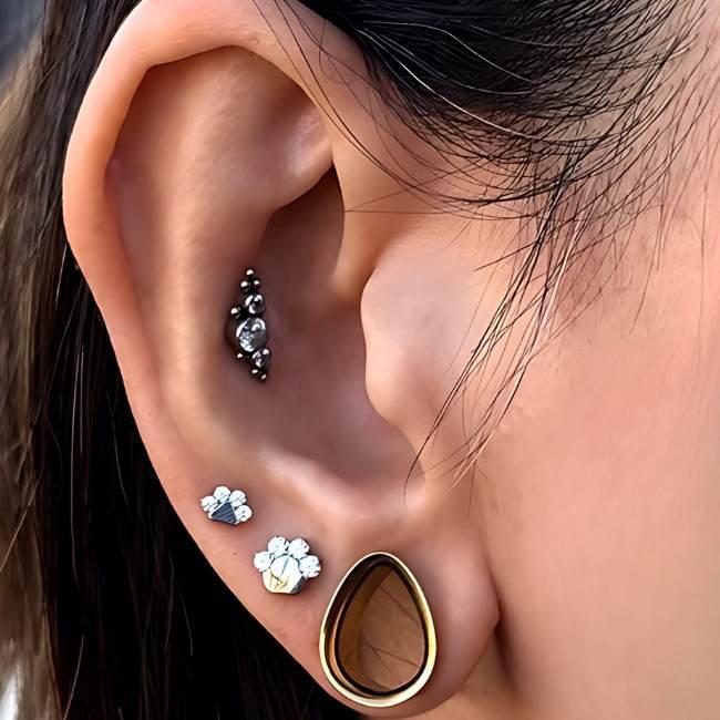 ボディピアス 18G 16G 14G BIG 肉球 金属アレルギー対応 チタン つけっ