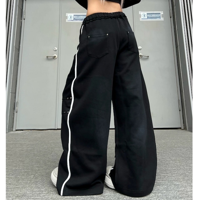 パイピングボリュームカーブスウェットパンツ 2col R02695
