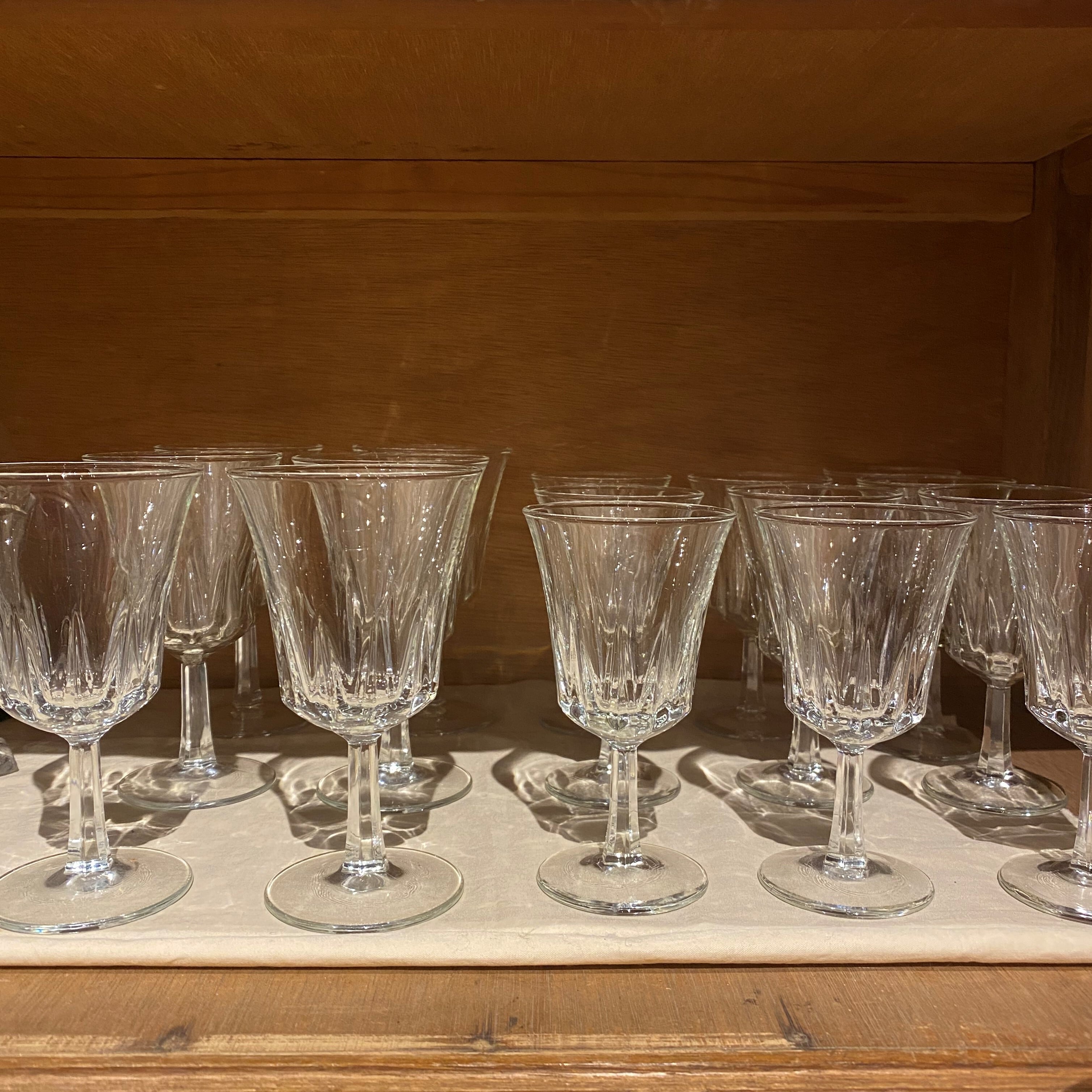 フランス　蚤の市　リボンモチーフ　ミニグラス　6本セット フランス 蚤の市 リボンモチーフ ミニグラス 6本セット その他