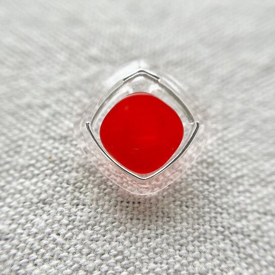 ●『2個セット』クリアスクエア×クリアレッド 19㎜