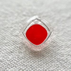 ●『2個セット』クリアスクエア×クリアレッド 19㎜