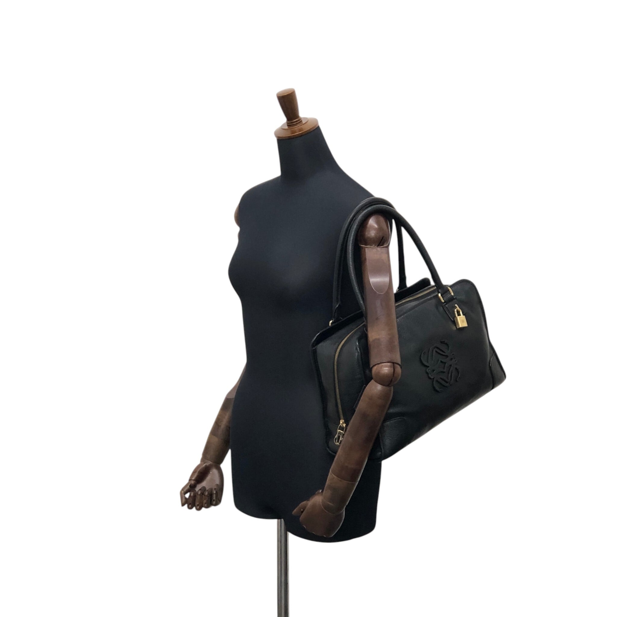 LOEWE ロエベ ハンドバッグ ブラック アナグラム レザー ミニボストン