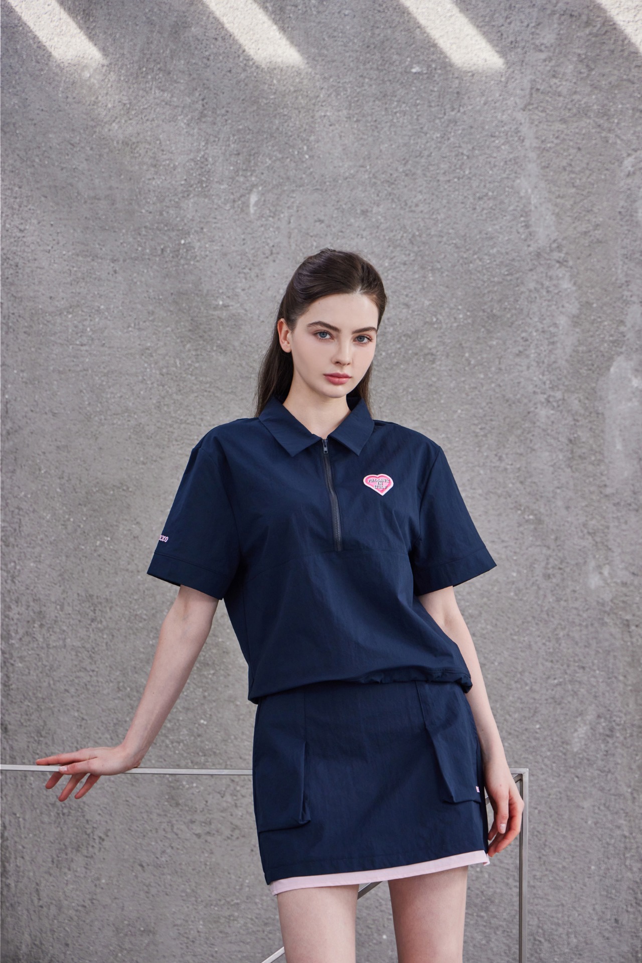 GOXO ゴーエックスオー フォーリングインゴルフシャツツーピースネイビー