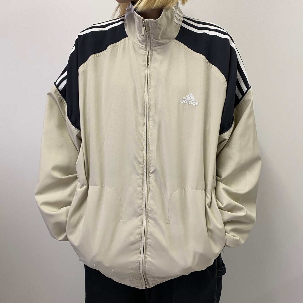 00年代 adidas アディダス パフォーマンスロゴ刺繍 3ライン メッシュ 