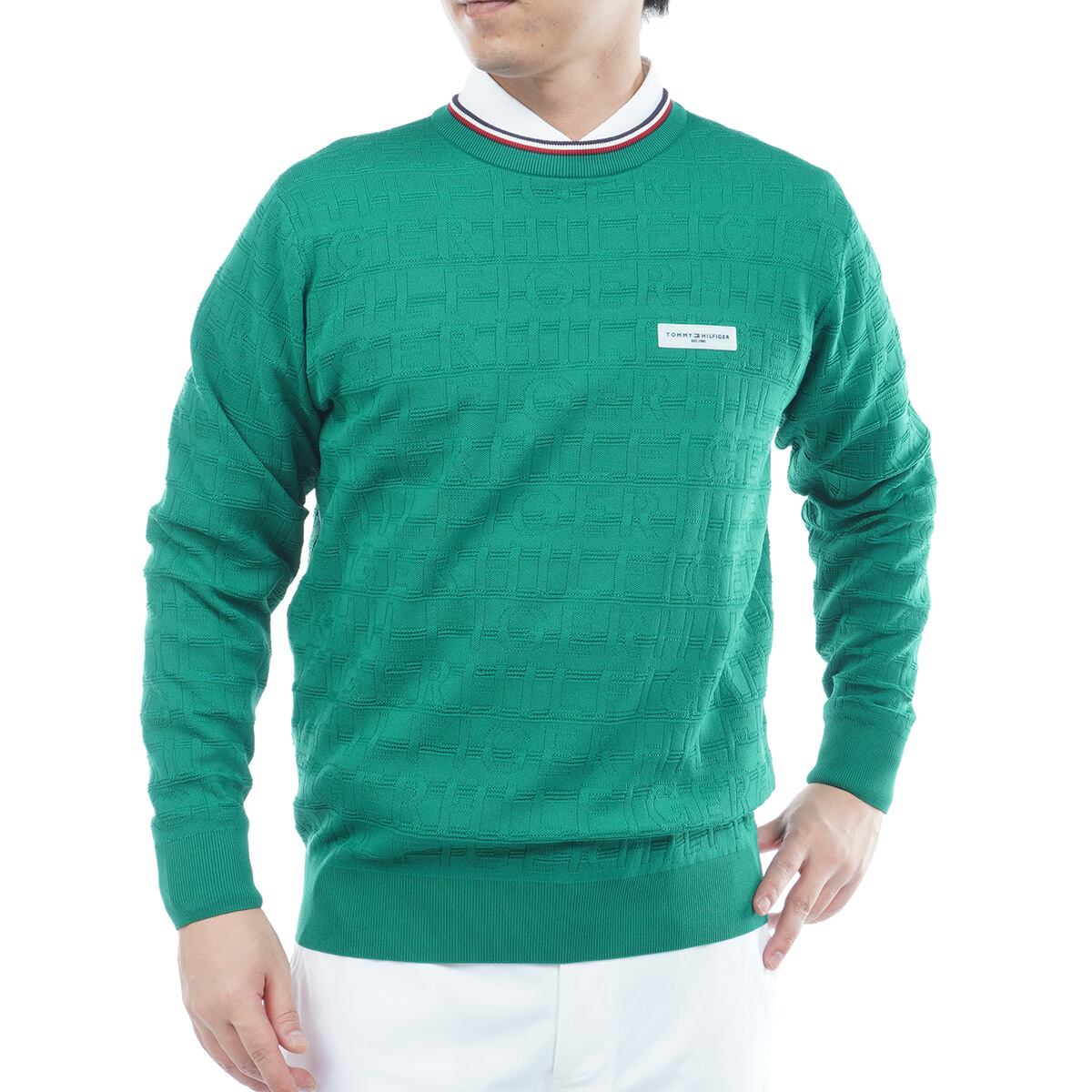 【TOMMY HILFIGER GOLF】ロゴジャガード クルーネックニット