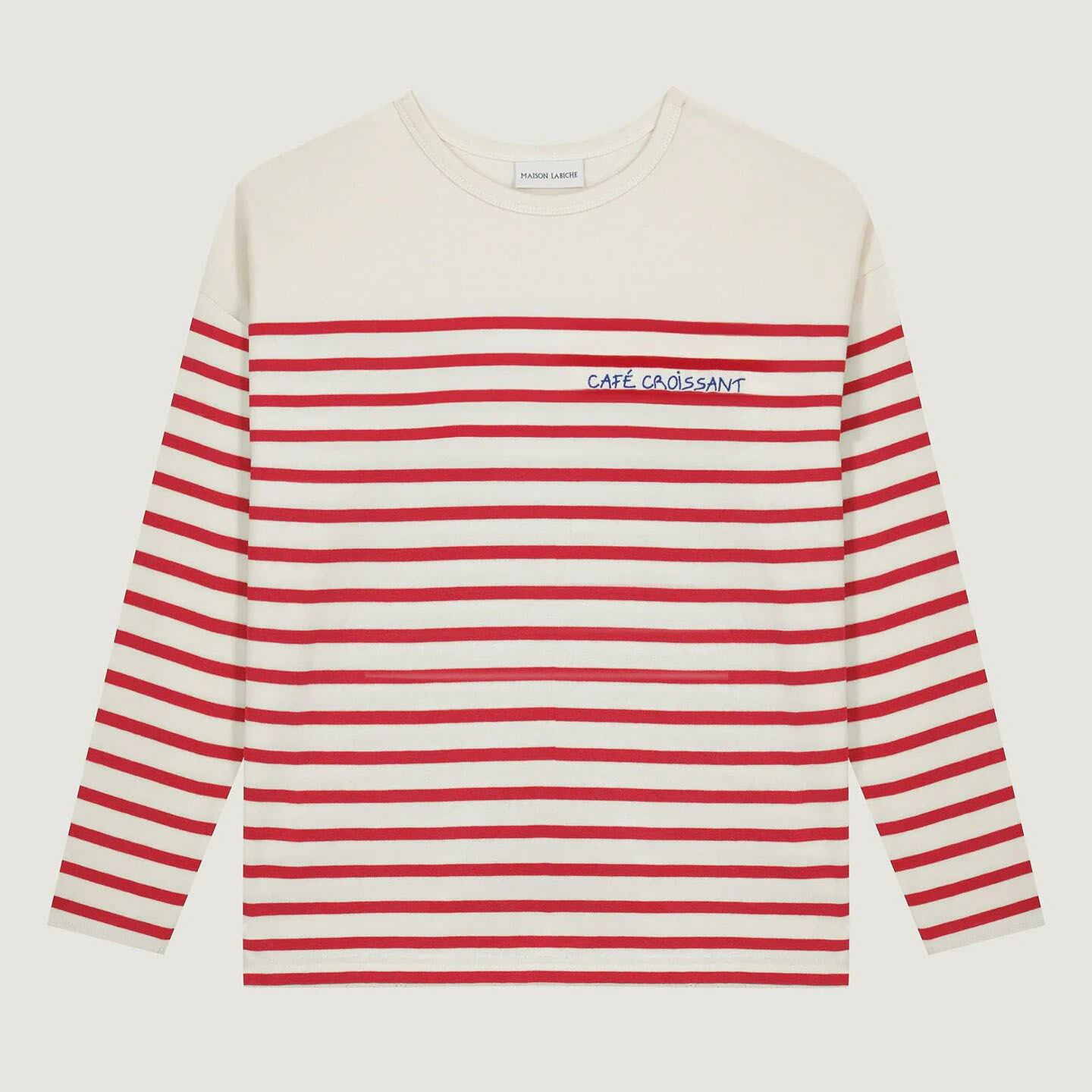 MAISON LABICHE CAFE CROISSANT BORDER LS IVORY POPPY
