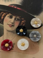 15mm Japanese ヴィンテージボタン フラワー アクセサリーパーツ 装飾材 カルトナージュ