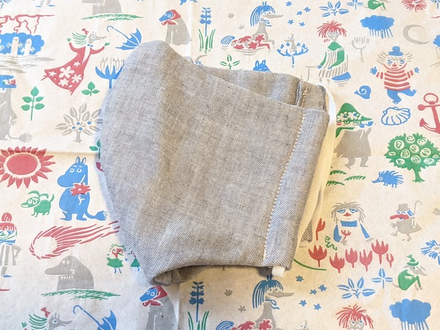 オーガニックコットン布マスク大人用グレー