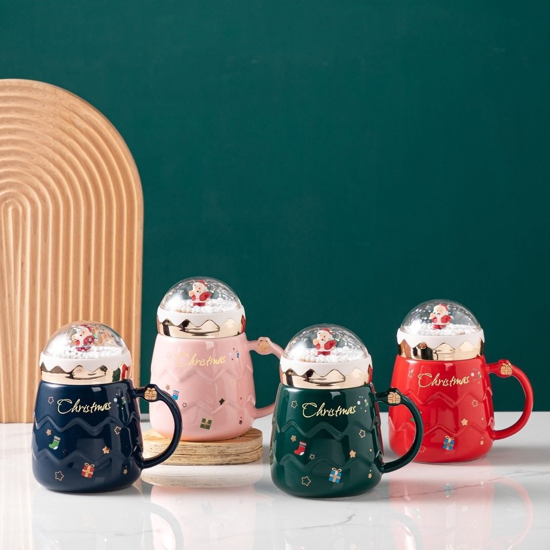 Christmas mug&snow dome 4色 クリスマス マグカップ&スノードーム