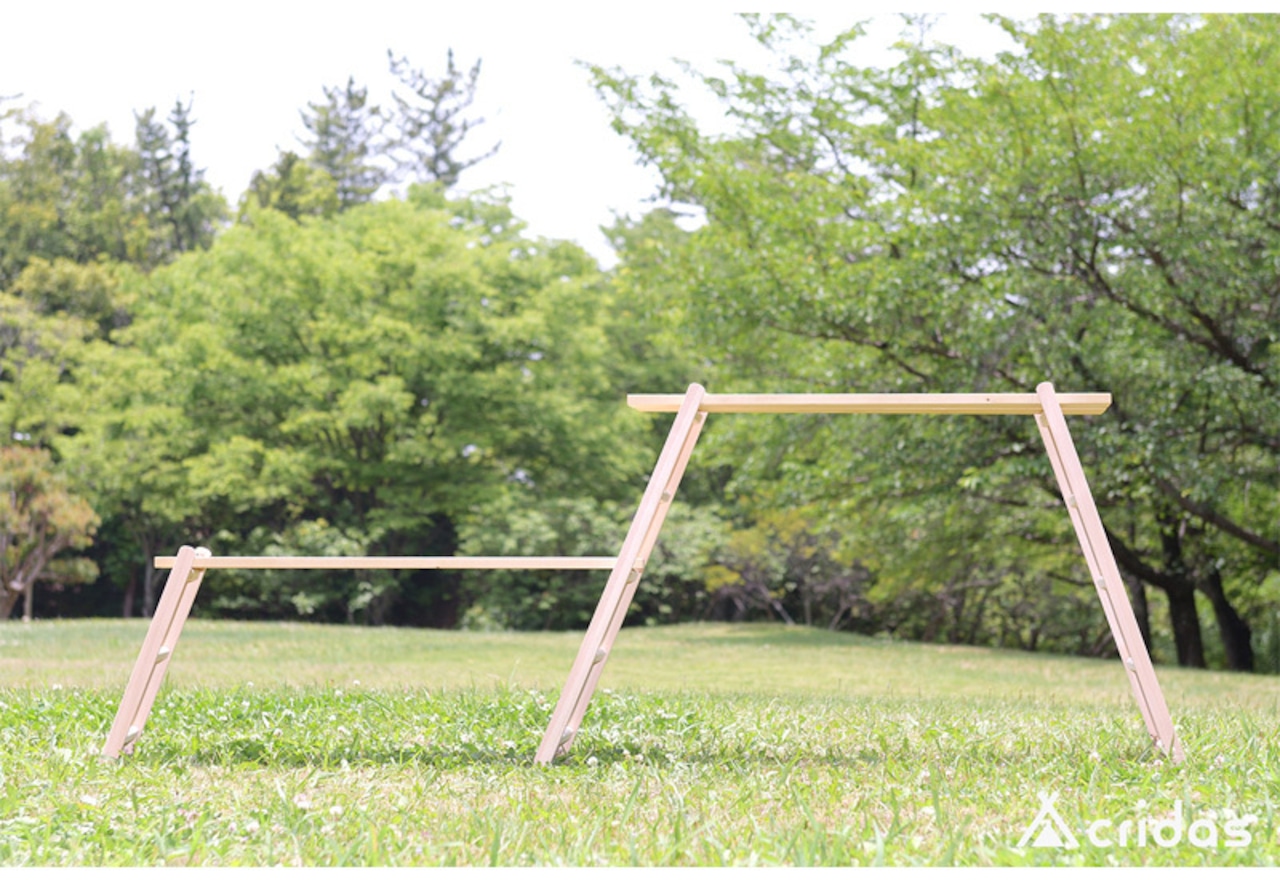 Cridas(クリダス) Wood Rack L アウトドア用 ウッドラックL TWR01L ヒノキ 国産木材 レッグ部分のみ