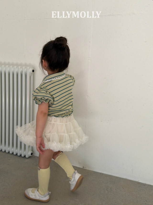 [予約][送料無料]≪ELLY MOLLY≫Curling Collar Frill T-Shirt 452