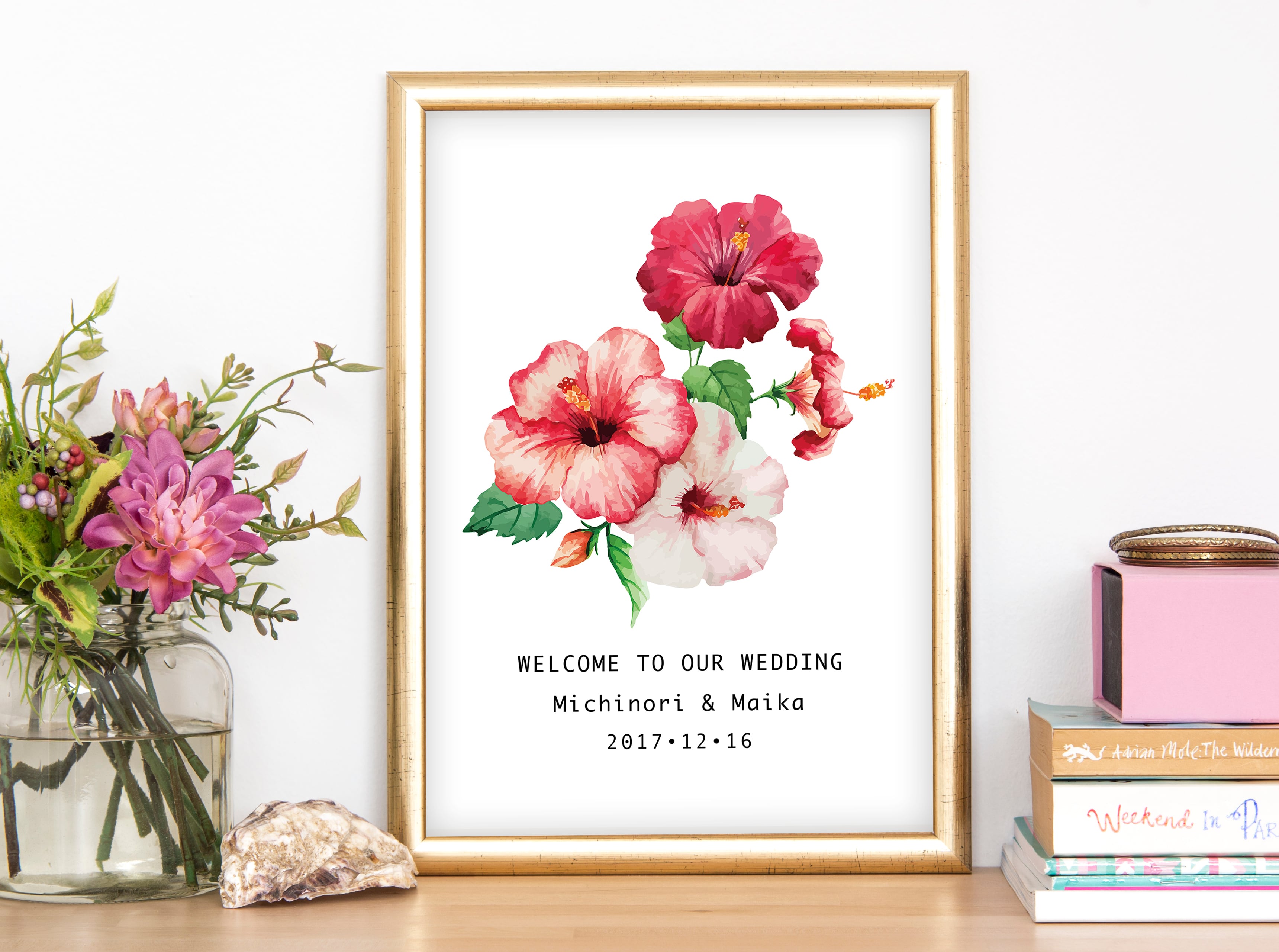 【ハイビスカス】シンプルウェルカムボードシリーズ