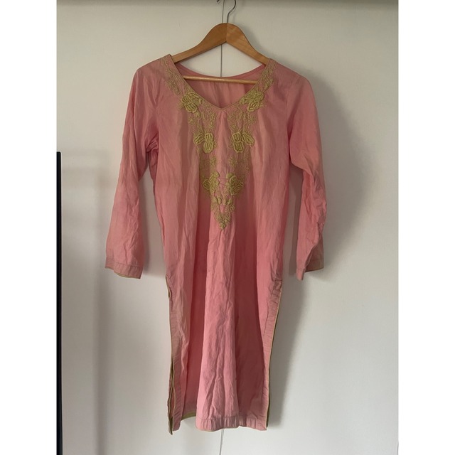sheer pink ethnic dress