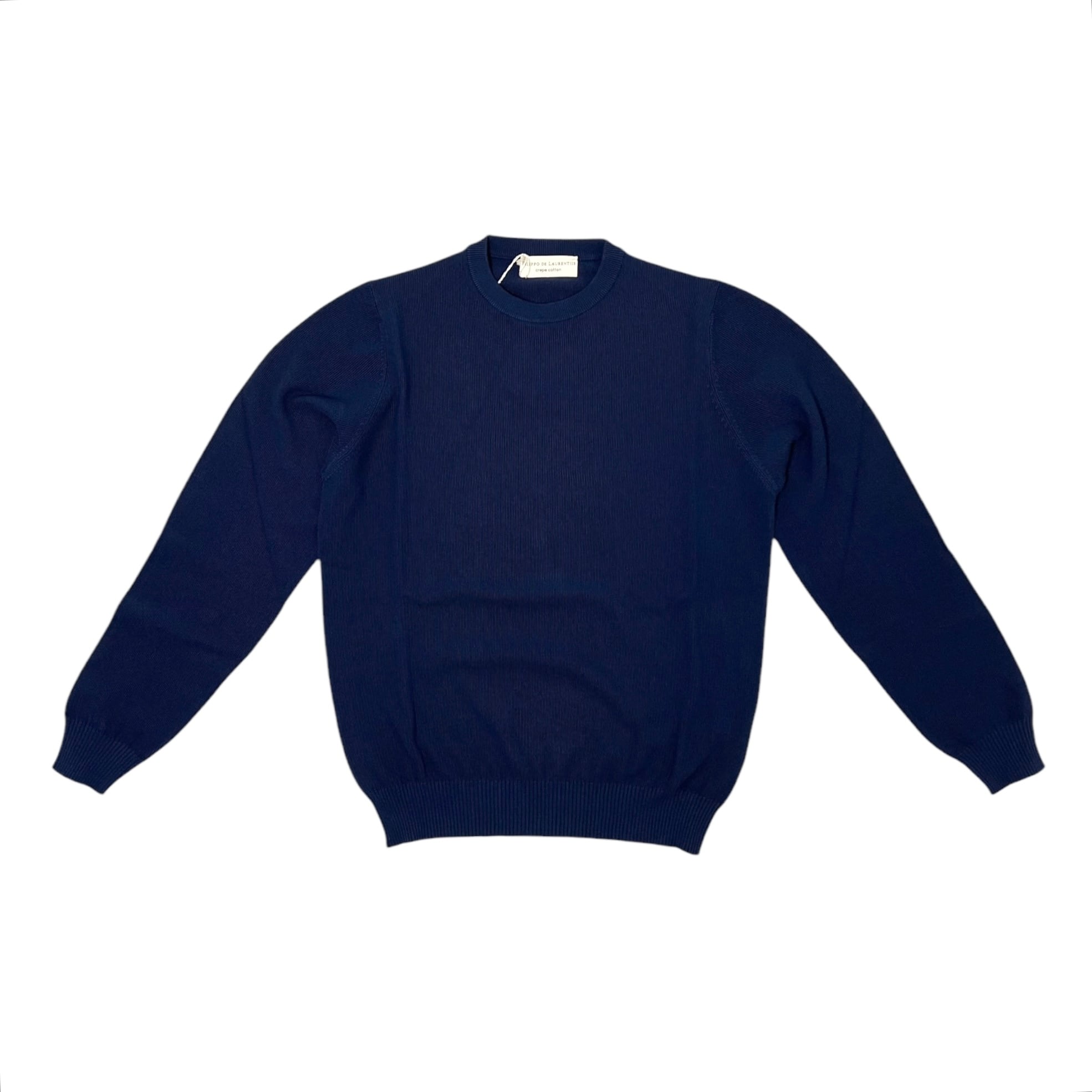 FILIPPO DE LAURENTIIS(フィリッポ デ ローレンティス)crepe cotton pique crewneck knit/NAVY(880)
