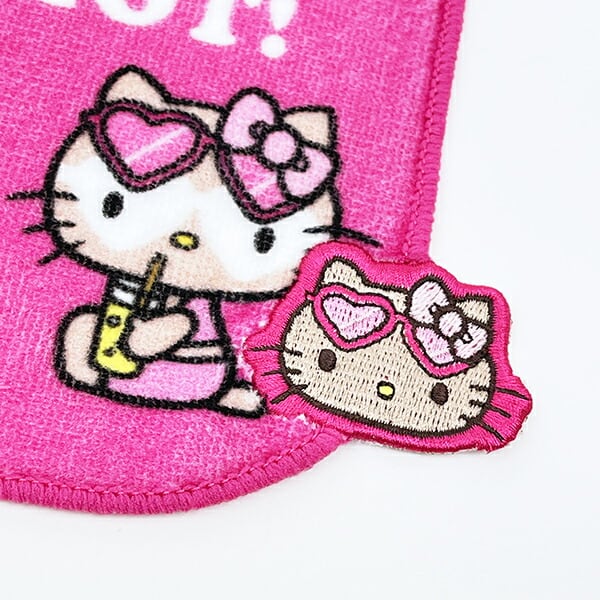 サンリオ ハローキティ 日焼け キティ 刺繍ハンドタオル ジュース