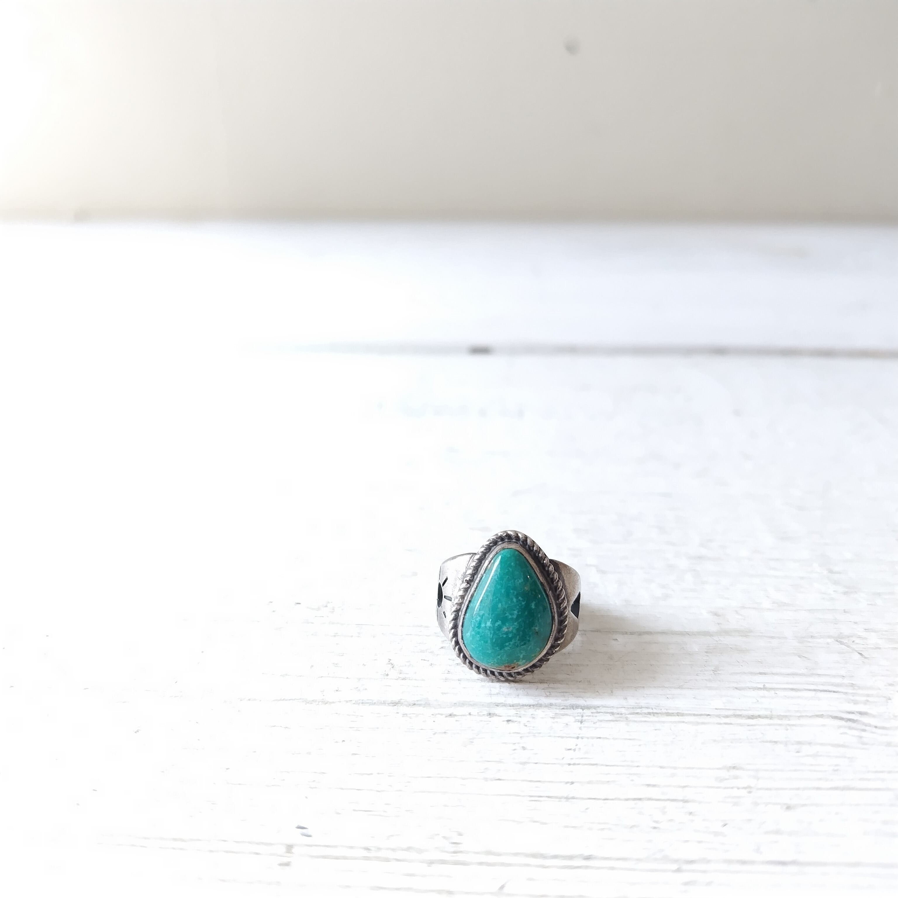 14号 ナバホ Lyle Piaso Fox Turquoise シルバーリング インディアン