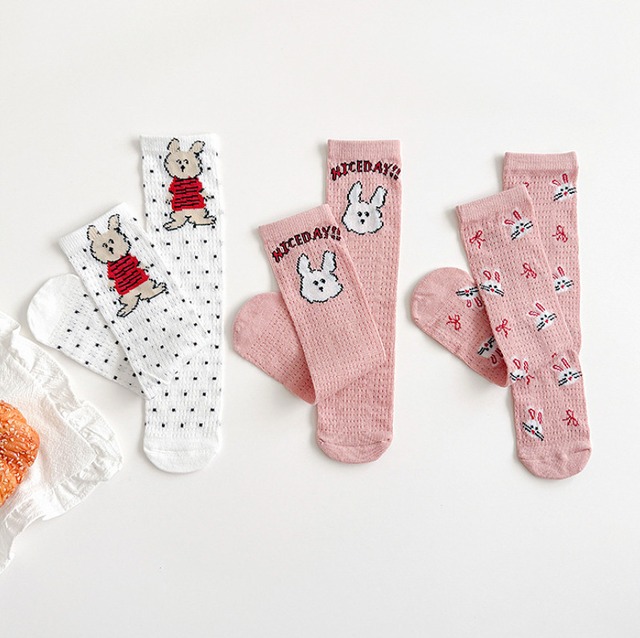 【取寄】pink rabbit half tights set｜ピンクラビットハーフタイツセット｜FREE｜kids&jr｜26 spring