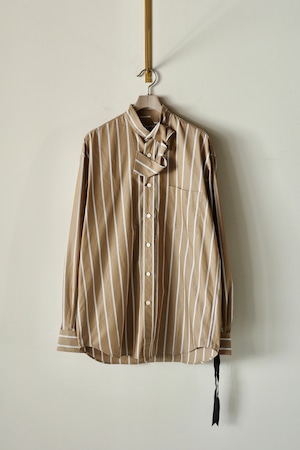 MARINA YEE【BOW TIE SHIRT  -BROWN/WHITE-】