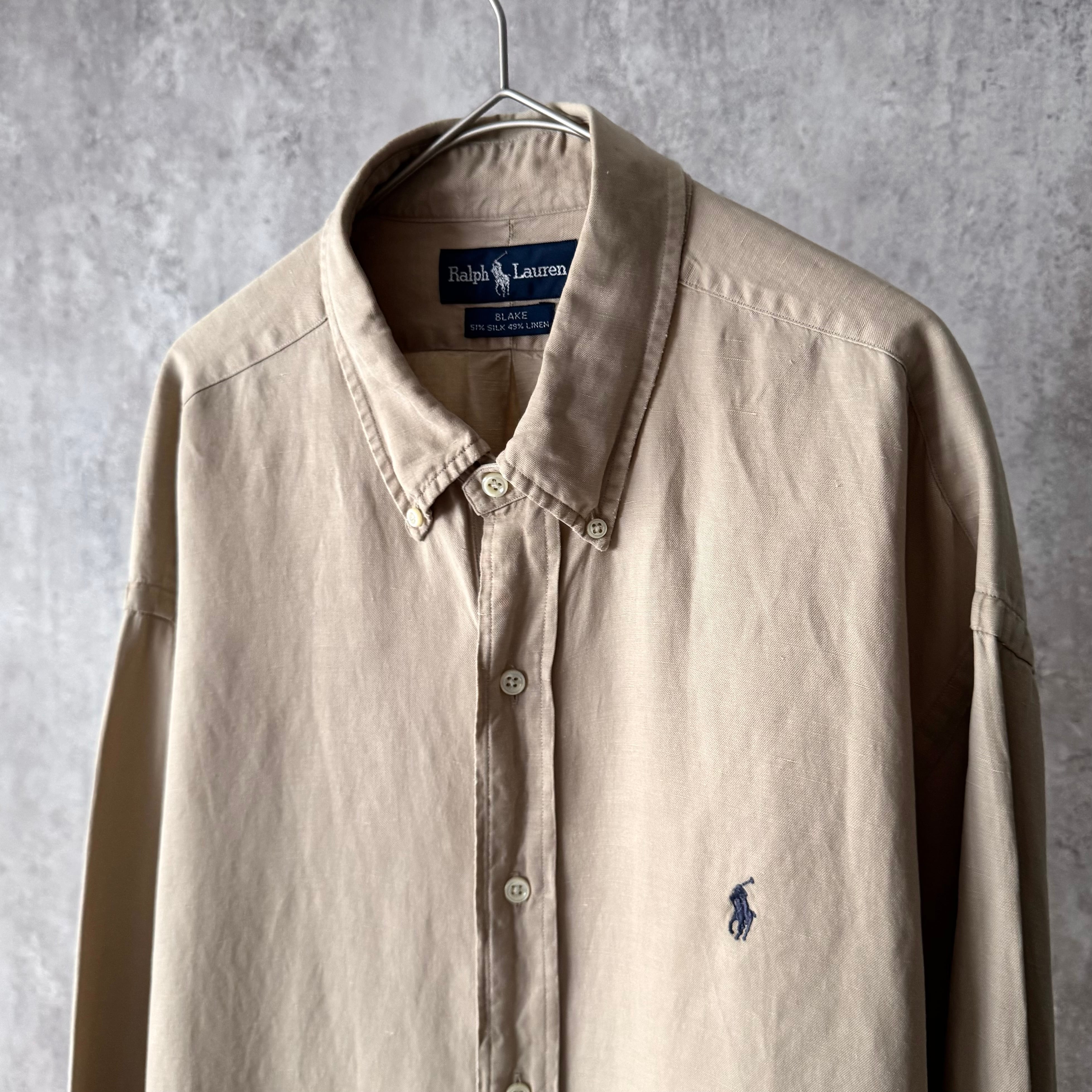 90s Ralph Lauren silk linen BD shirt 