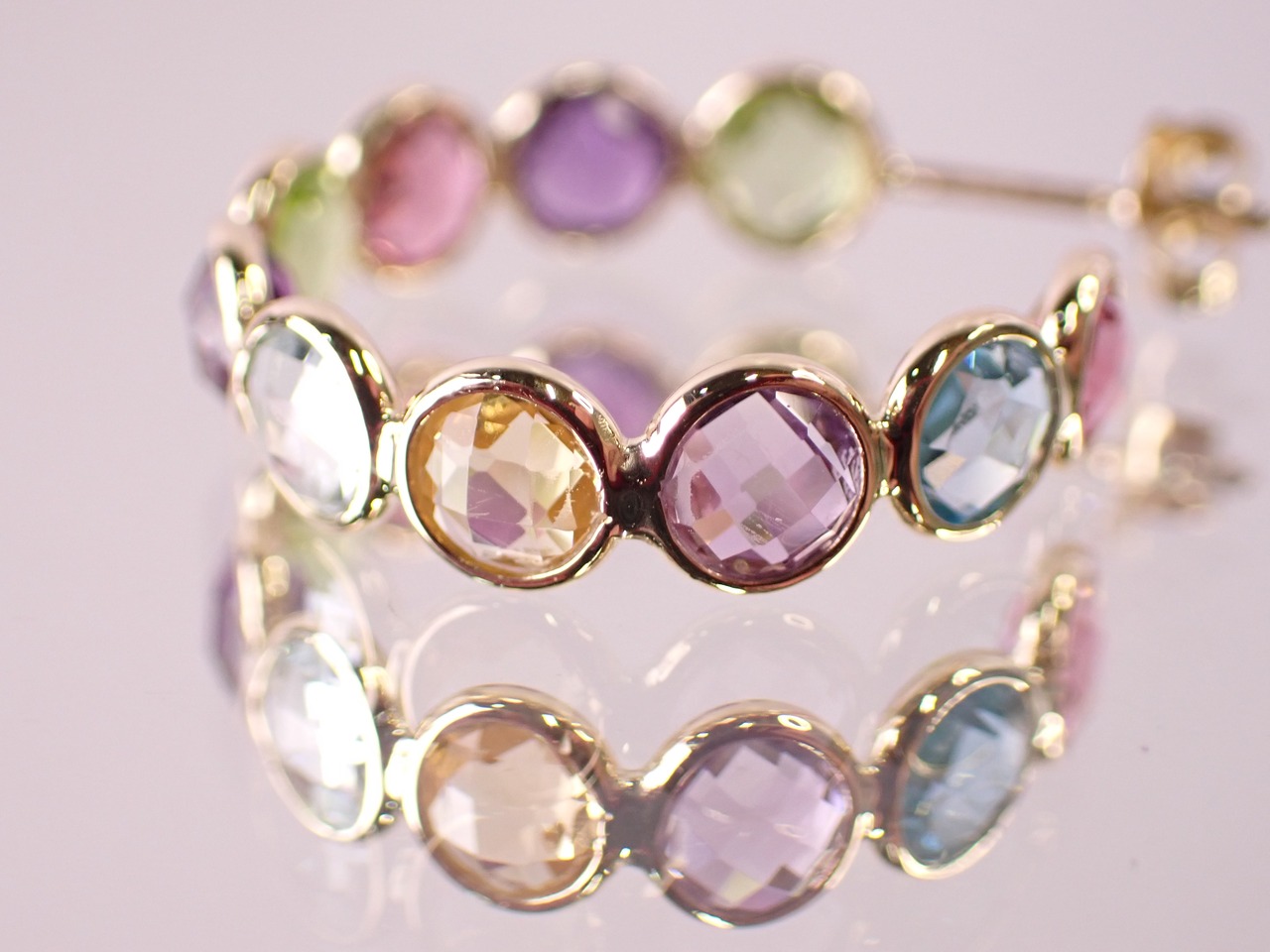 K14 マルチストーンピアス　[D2-206]