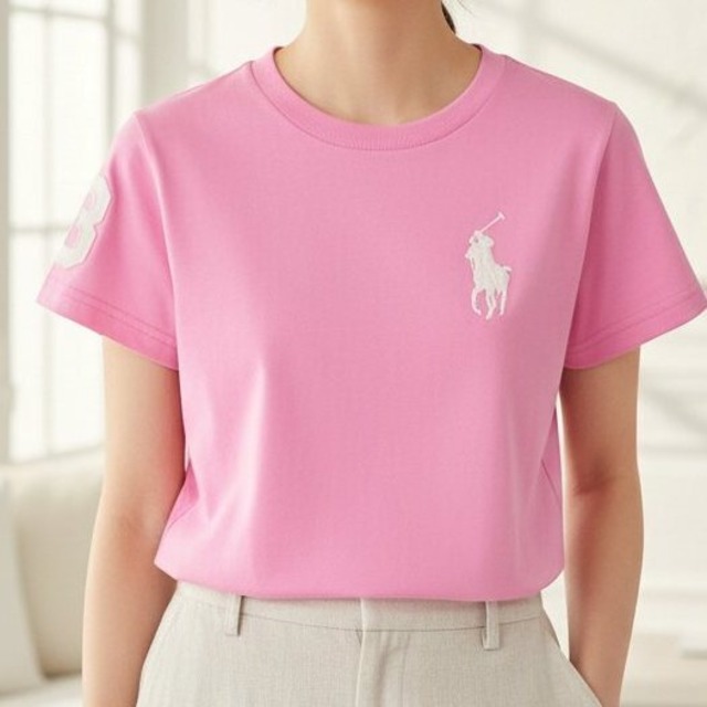 【150cm】ポロ ラルフローレン ビッグポニー Tシャツ ピンク キッズM（レディースS相当）