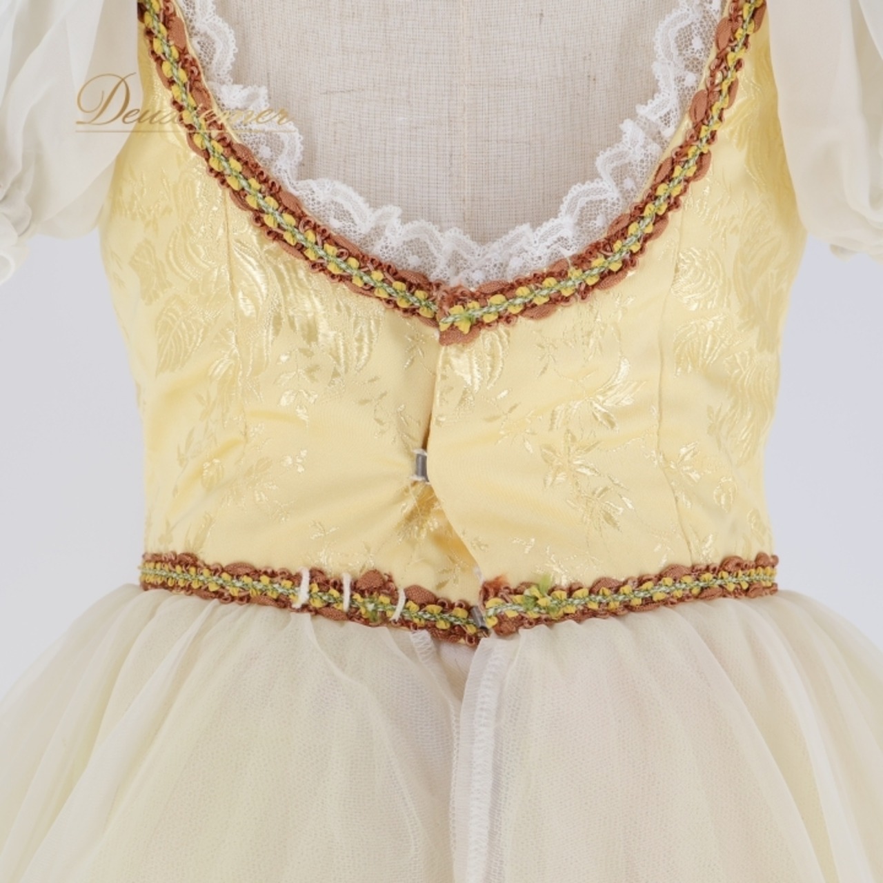 バレエ 衣装 チャコット Chacott 日本製 ロマンティックチュチュ ワンピース ドレス イエロー系 ホワイト系 黄色 アイボリー ジュニア 子供 花柄 レース 発表会 コンクール ダンス おしゃれ 可愛い ガーリー かわいい 衣装用 ジュニアサイズ 舞台衣装 発表会衣装