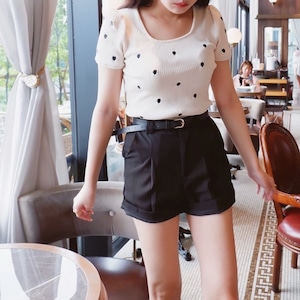 belt set simple short pants