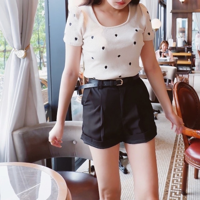 belt set simple short pants