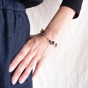 Labradorite Black Spinel Bracelet【SV】ラブラドライト×ブラックスピネル ブレスレット／Onion