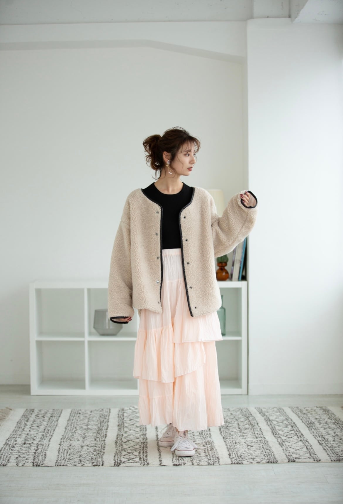 レディースmite short boa coat