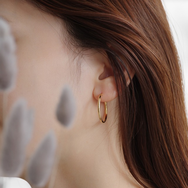 【2025'Holiday限定】K18イエローゴールド 直径25mmフープピアス 【MKY0135P1】