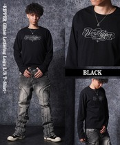 ◆ラメ加工 レタリングロゴ L/S Tee◆rp-26102