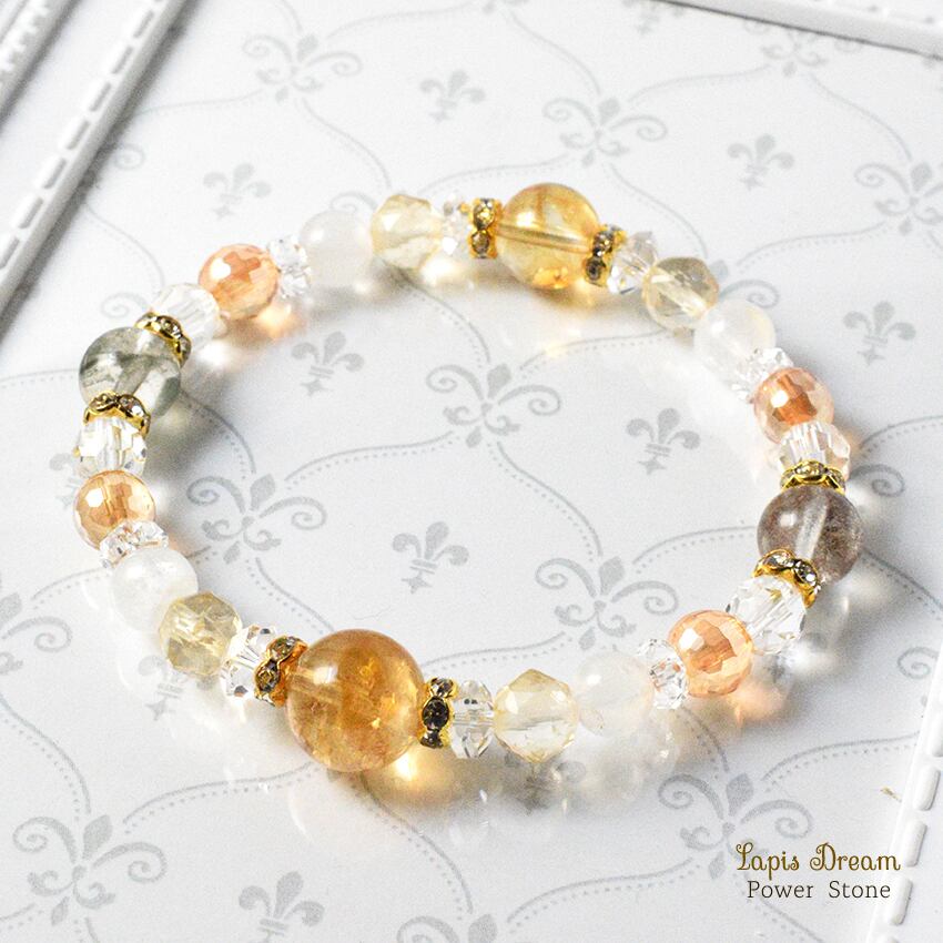 豊かさを引き寄せる、お金の運気を高めるお守り | シトリンとガーデンクォーツのパワーストーン ブレスレット