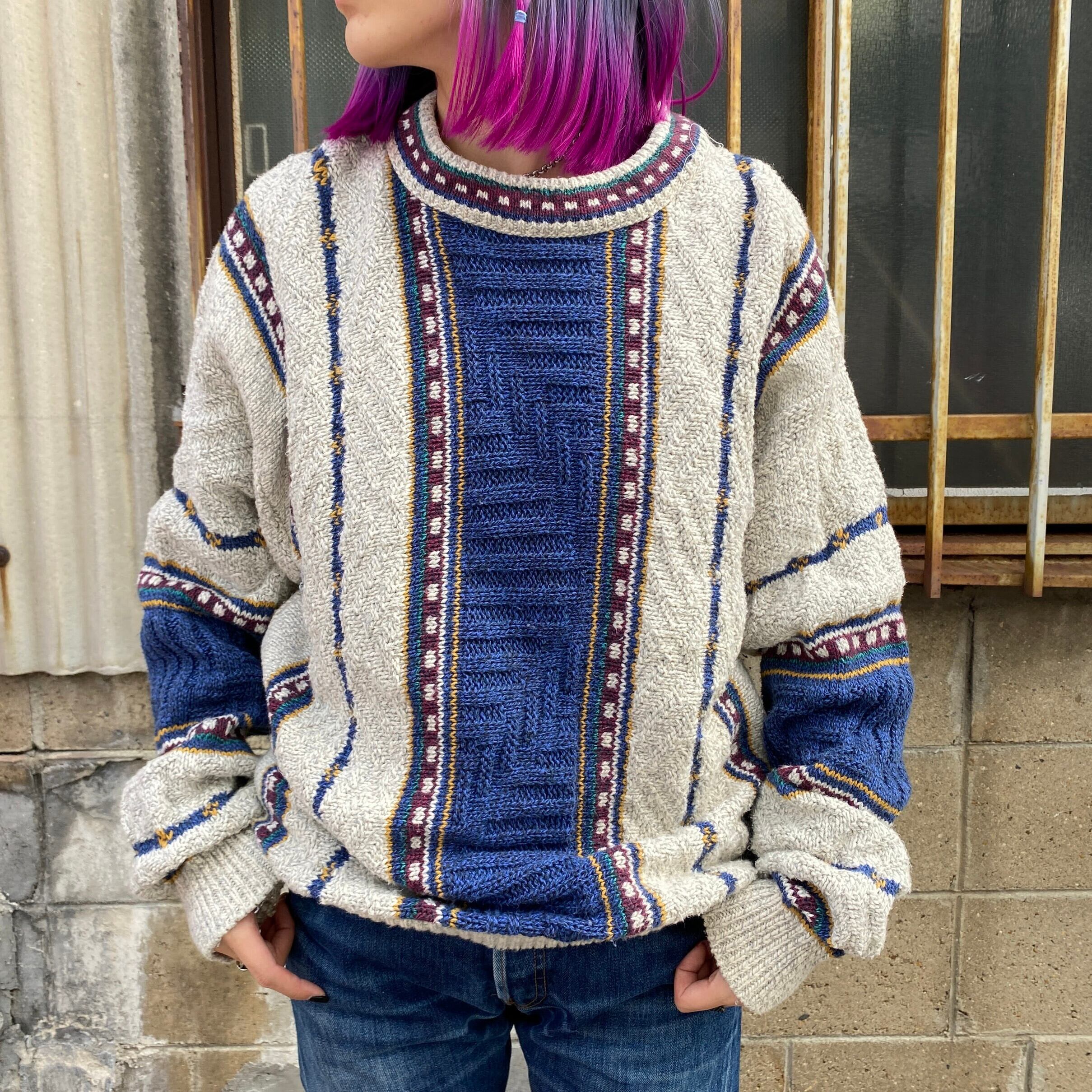 Usa製 Authentic Issue コットンニットセーター メンズm 古着 ライトグレー ブルー ニットセーター Ha10 Cave 古着屋 公式 古着通販サイト Usa製 Authentic Issue コットンニットセーター メンズm 古着 ライトグレー ブルー ニットセーター Ha10 Cave 古着屋 公式 古着通販サイト