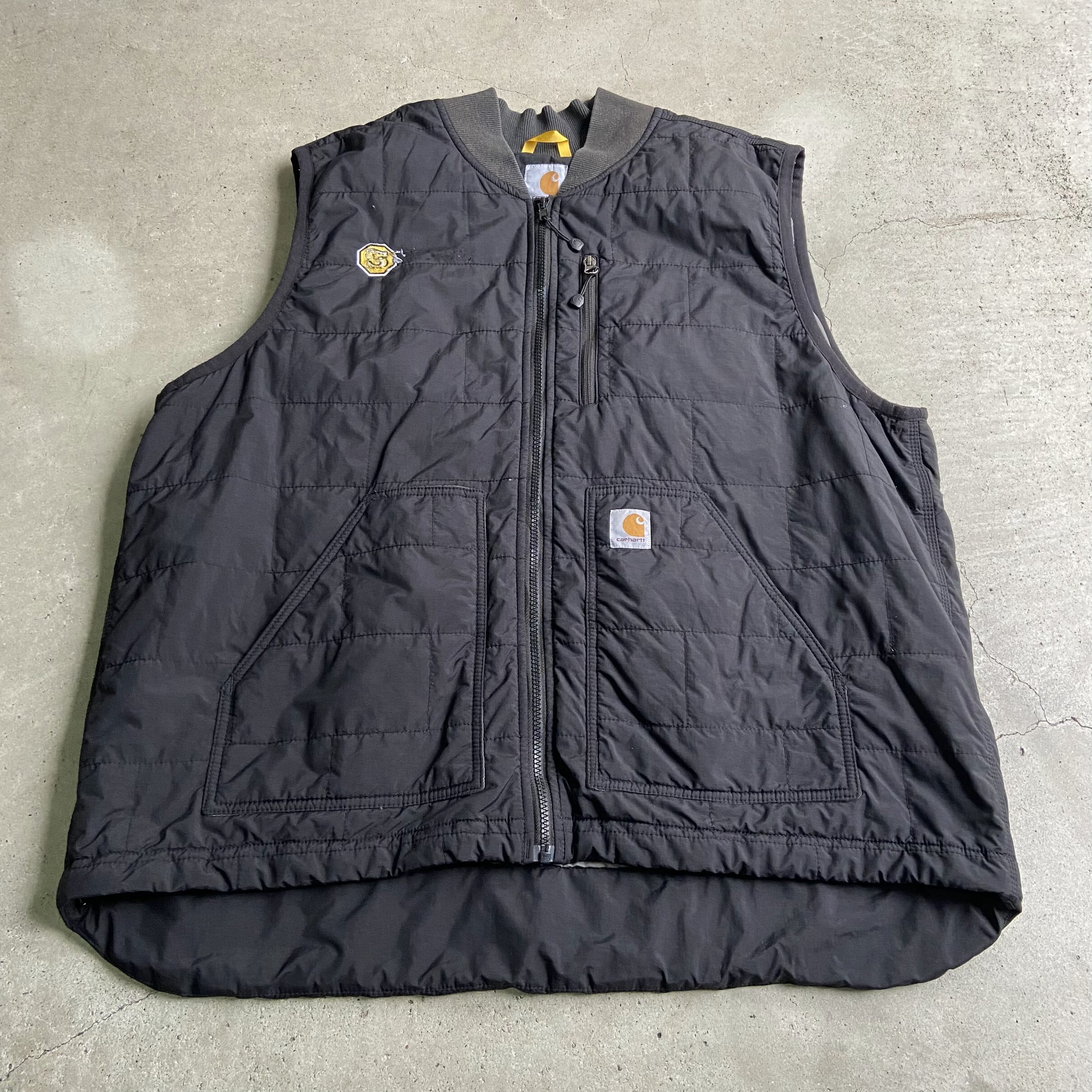 Carhartt カーハート 中綿ワークベスト ブラック 3XL 防寒 古着 