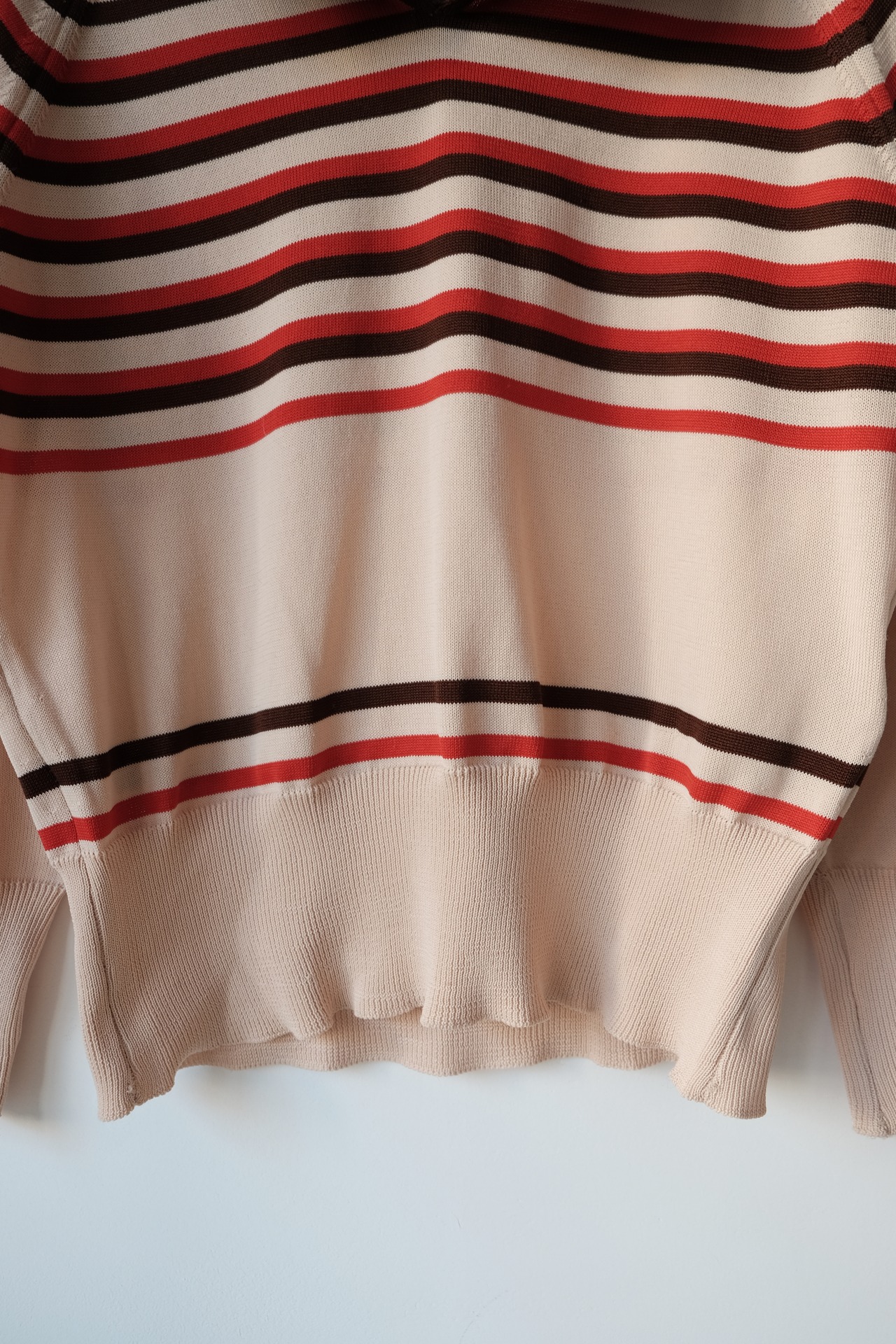 Retro stipes jersey pullover