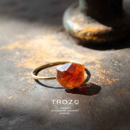 【003 Blood Moon Collection】 スペサルティンガーネット 鉱物原石 14kgf / シルバー925 リング 天然石 アクセサリー (No.2807)