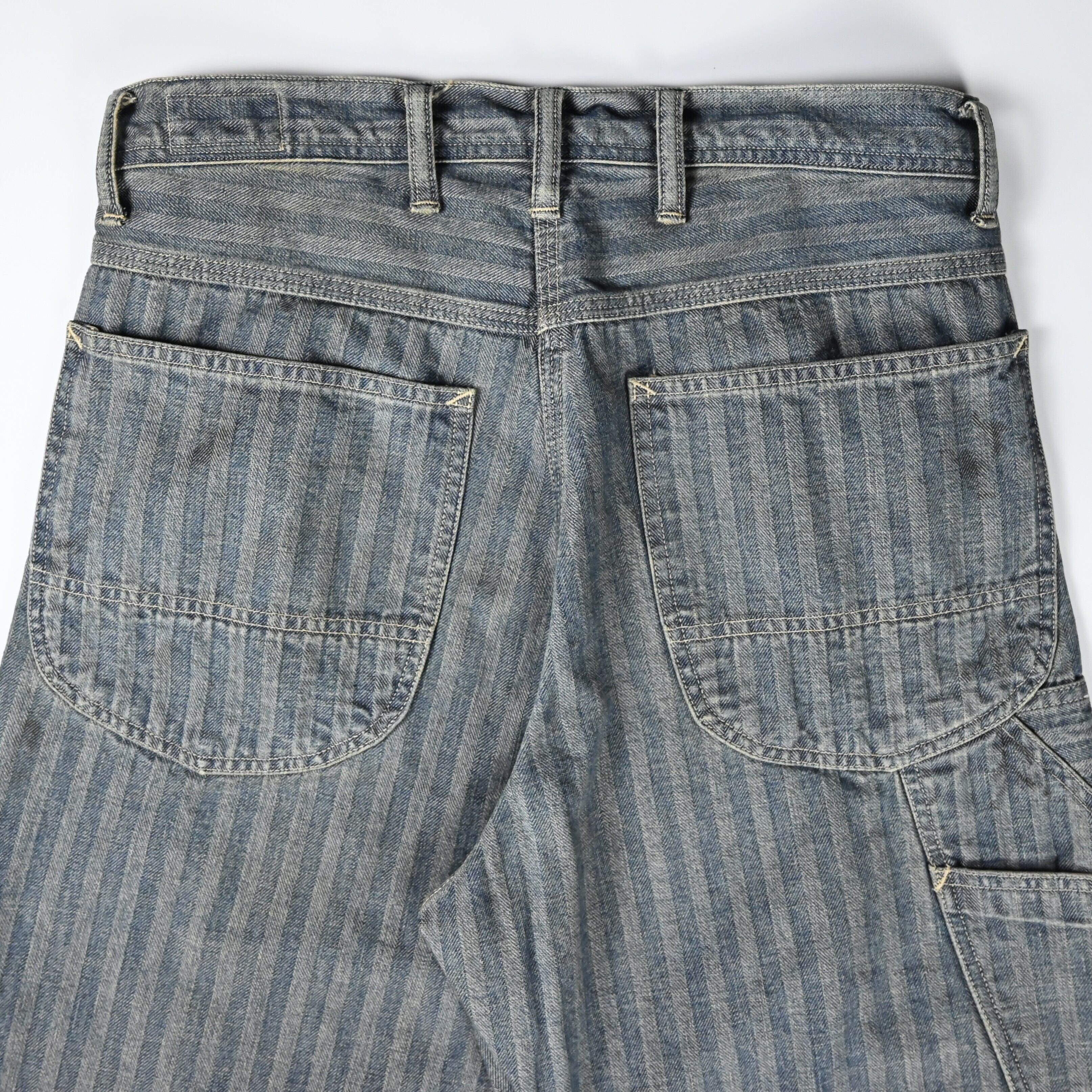 BOWWOW ヘリンボーン ワークパンツ ビンテージ加工 フェード加工 BOWWOW / FER GRITGEAR PANTS AGED | GANKO