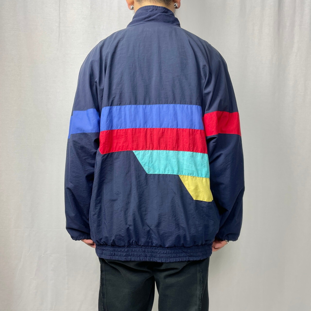 80年代 adidas アディダス ナイロン トラックジャケット メンズXL相当 