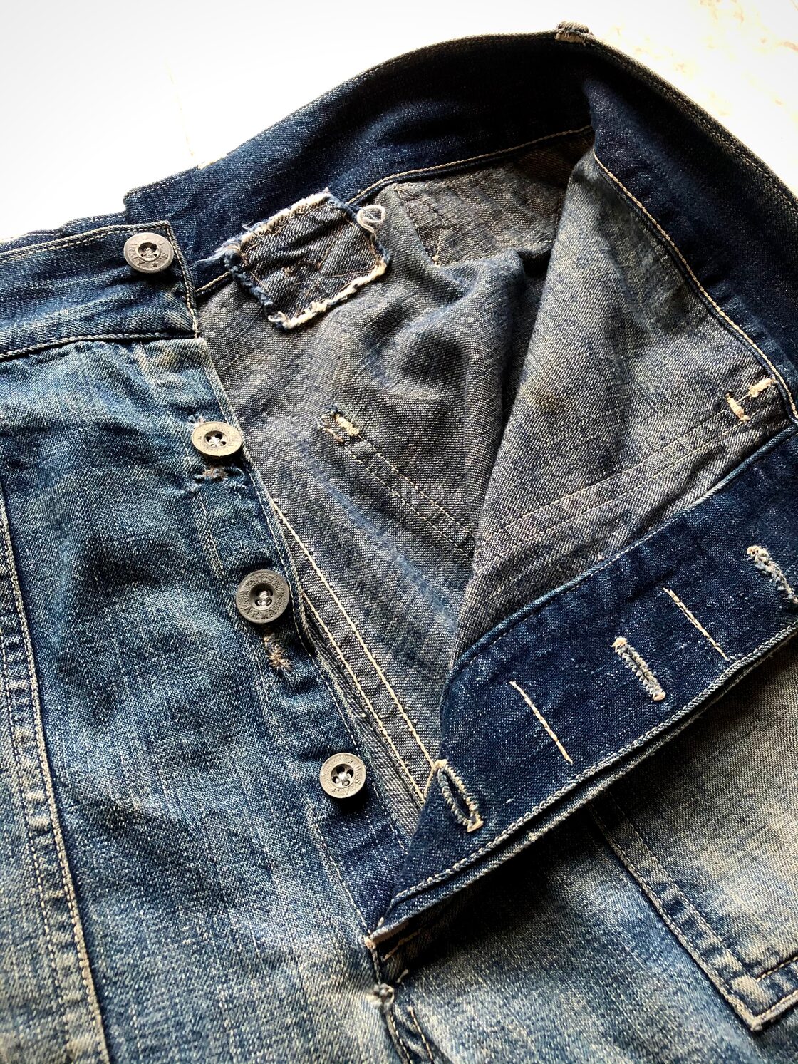 SPECIAL RARE 30s VINTAGE US.ARMY M-35 BUCKLE BACK DENIM TROUSERS 