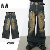 ストリート ヴィンテージマルチポケット デニムパンツ P244