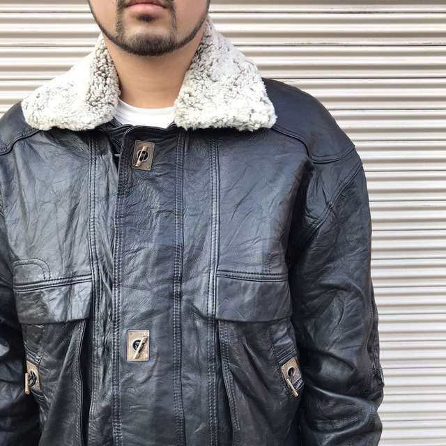 80s〜90sVALD ISERE HOMMESレザーフライトジャケット G-1 