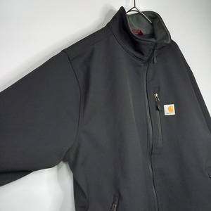 カーハート　ソフトシェル　ジャケット　ブルゾン　裏起毛　フリース　無地　ブラック　XL